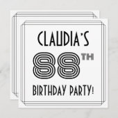 Art Deco geïnspireerd op 88e verjaardag, aangepast Kaart (Voorkant / Achterkant)