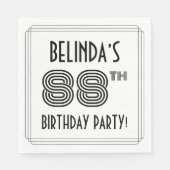 Art Deco geïnspireerd op 88e verjaardag, aangepast Servet (Voorkant)