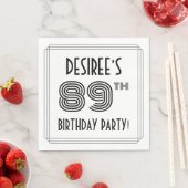 Art Deco geïnspireerd op 89e verjaardag, aangepast Servet (Insitu)