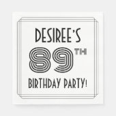 Art Deco geïnspireerd op 89e verjaardag, aangepast Servet (Voorkant)