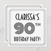 Art Deco geïnspireerd op 90e verjaardag, aangepast Kaart (Voorkant / Achterkant)