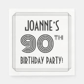 Art Deco geïnspireerd op 90e verjaardag, aangepast Servet (Voorkant)
