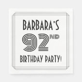 Art Deco geïnspireerd op 92e verjaardag, aangepast Servet (Voorkant)