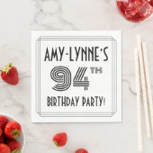 Art Deco geïnspireerd op 94e verjaardag, aangepast Servet (Insitu)