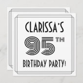 Art Deco geïnspireerd op 95e verjaardag, aangepast Kaart (Voorkant / Achterkant)