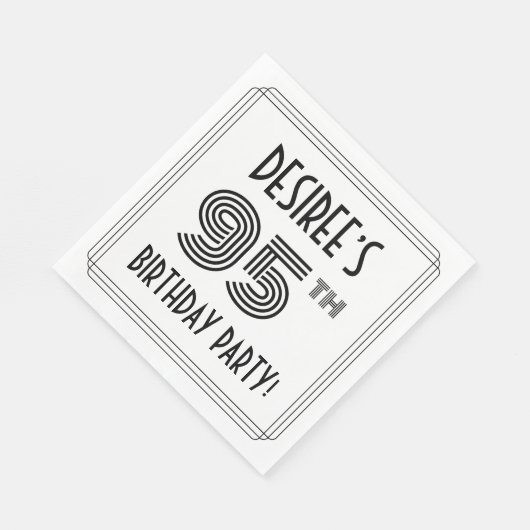 Art Deco geïnspireerd op 95e verjaardag, aangepast Servet (Hoek)