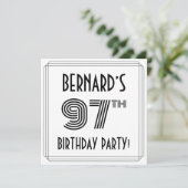 Art Deco geïnspireerd op 97e verjaardag, aangepast Kaart (Staand voorkant)