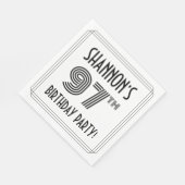 Art Deco geïnspireerd op 97e verjaardag, aangepast Servet (Hoek)