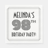 Art Deco geïnspireerd op 98e verjaardag, aangepast Servet (Voorkant)
