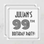 Art Deco geïnspireerd op 99e verjaardag, aangepast Kaart (Voorkant / Achterkant)