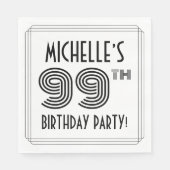 Art Deco geïnspireerd op 99e verjaardag, aangepast Servet (Voorkant)