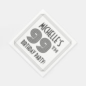 Art Deco geïnspireerd op 99e verjaardag, aangepast Servet (Hoek)