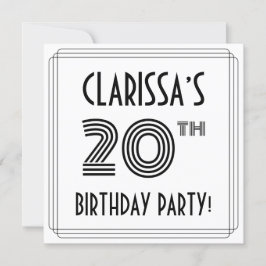 Art Deco Geïnspireerd op de 20e verjaardag, aangep Kaart