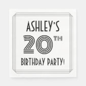 Art Deco Geïnspireerd op de 20e verjaardag, aangep Servet (Voorkant)
