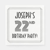 Art Deco Geïnspireerd op de 22e verjaardag, aangep Servet (Voorkant)