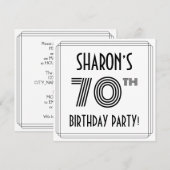 Art Deco geïnspireerd op de 70e verjaardag, aangep Kaart (Voorkant / Achterkant)