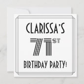 Art Deco geïnspireerd op de 71e verjaardag, aangep Kaart (Voorkant)