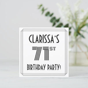 Art Deco geïnspireerd op de 71e verjaardag, aangep Kaart