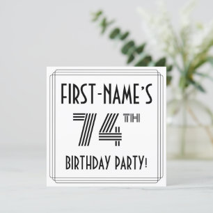 Art Deco geïnspireerd op de 74e verjaardag, aangep Kaart