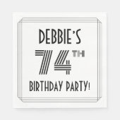 Art Deco geïnspireerd op de 74e verjaardag, aangep Servet (Voorkant)