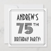 Art Deco geïnspireerd op de 75e verjaardag, aangep Kaart (Voorkant)