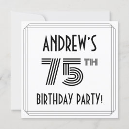 Art Deco geïnspireerd op de 75e verjaardag, aangep Kaart
