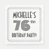 Art Deco Geïnspireerd op de 76e verjaardag, aangep Servet (Voorkant)