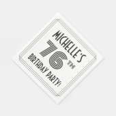 Art Deco Geïnspireerd op de 76e verjaardag, aangep Servet (Hoek)