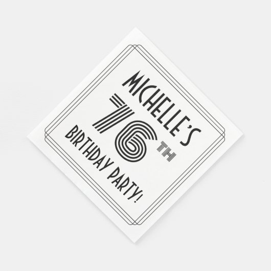 Art Deco Geïnspireerd op de 76e verjaardag, aangep Servet (Hoek)