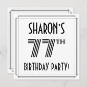 Art Deco geïnspireerd op de 77e verjaardag, aangep Kaart (Voorkant / Achterkant)