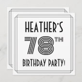 Art Deco geïnspireerd op de 78e verjaardag, aangep Kaart (Voorkant / Achterkant)