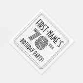 Art Deco geïnspireerd op de 78e verjaardag, aangep Servet (Hoek)