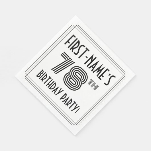 Art Deco geïnspireerd op de 78e verjaardag, aangep Servet (Hoek)