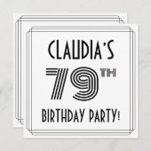 Art Deco geïnspireerd op de 79e verjaardag, aangep Kaart (Voorkant / Achterkant)