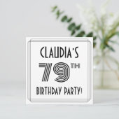 Art Deco geïnspireerd op de 79e verjaardag, aangep Kaart (Staand voorkant)