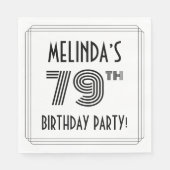 Art Deco geïnspireerd op de 79e verjaardag, aangep Servet (Voorkant)