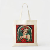 Art Deco Geïnspireerd Portret Lady Elegant Kerstmi Tote Bag (Voorkant)