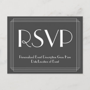 Art Deco Geïnspireerd "RSVP" Briefkaart