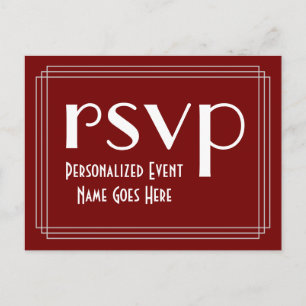 Art Deco geïnspireerd RSVP-Briefkaart Briefkaart
