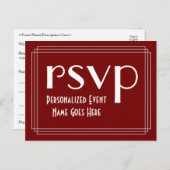 Art Deco geïnspireerd RSVP-Briefkaart Briefkaart (Voorkant / Achterkant)