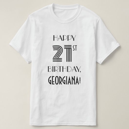 Art Deco Geïnspireerd Shirt 21ste verjaardag (Design voorkant)