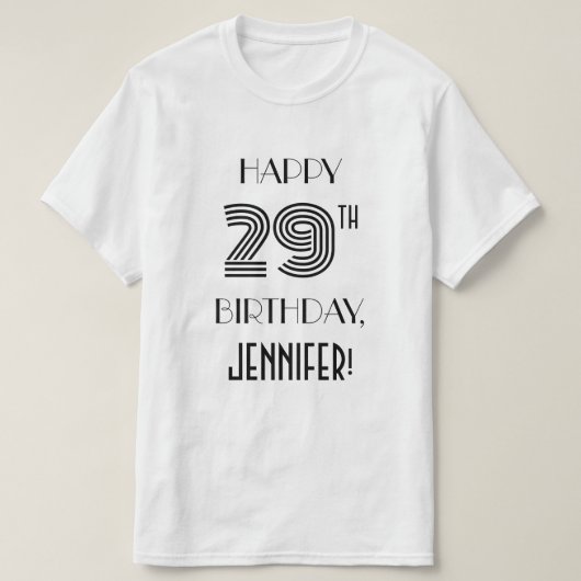 Art Deco Geïnspireerd Shirt 29th Birthday Party (Design voorkant)