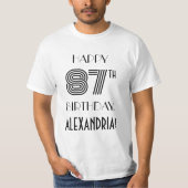 Art Deco Geïnspireerd Shirt op 87e verjaardag (Voorkant)