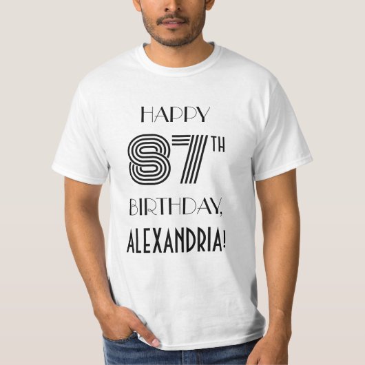 Art Deco Geïnspireerd Shirt op 87e verjaardag (Voorkant)