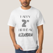 Art Deco Geïnspireerd Shirt tweede verjaardag (Voorkant)