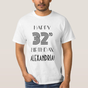 Art Deco geïnspireerd uitziende verjaardagsshirt v T-shirt