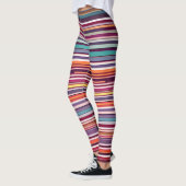 Art Deco geïnspireerd verticaal streeppatroon Leggings (Links)