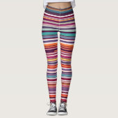 Art Deco geïnspireerd verticaal streeppatroon Leggings (Voorkant)