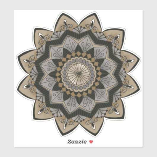 Art Deco Geïnspireerd Zwart, Zilver en Gouden Mand Sticker (Vel)