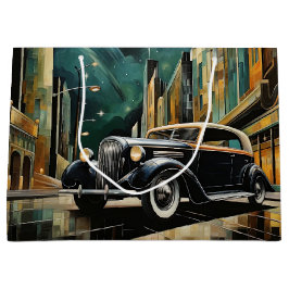  Art Deco-geïnspireerde auto onder maanlicht Groot Cadeauzakje